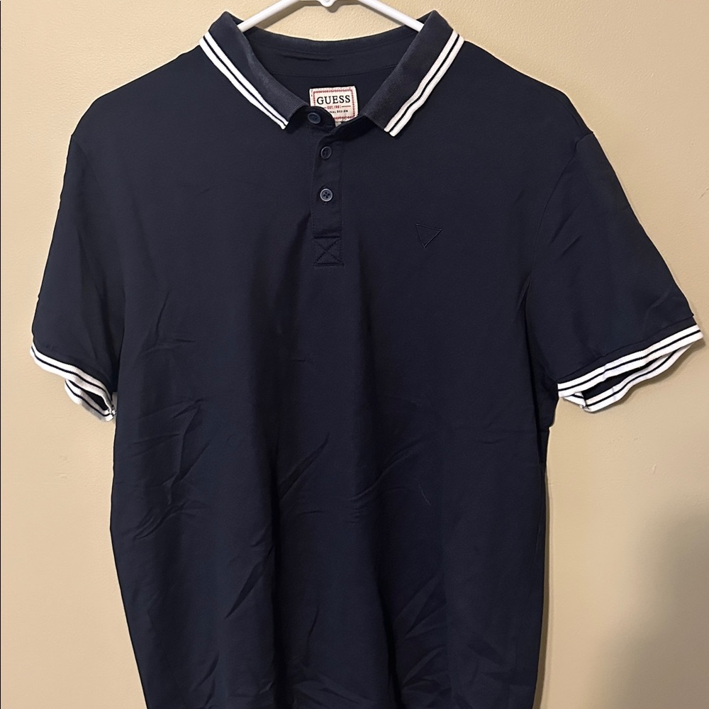 Guess Dark Blue Polo with White Accents